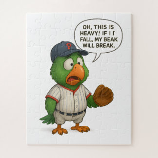 Puzzle funny parrot baseball