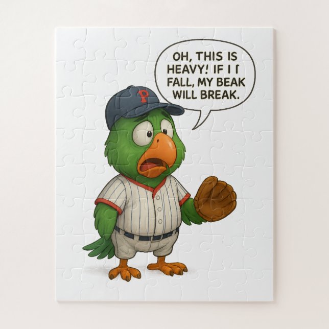 Puzzle funny parrot baseball (Vertical)