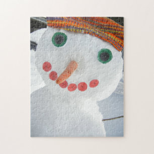 Puzzle Funny Snowman portant Orange Casquette photo Whims