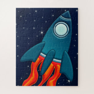 Puzzle Fusée spatiale mignonne et conception d'espace ext