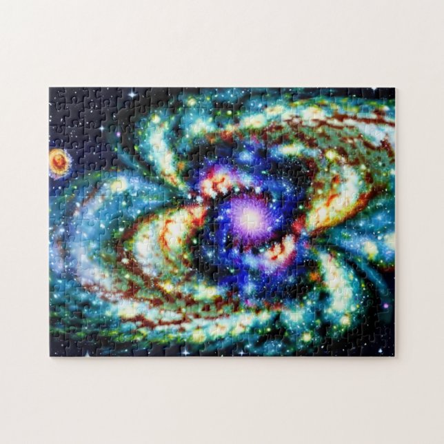 Puzzle Galactique Purple Blue Explosion espace temps Skys (Horizontal)