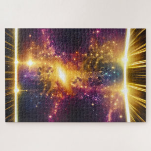 Puzzle Galactique violet rose bleu brillant Dimensions de
