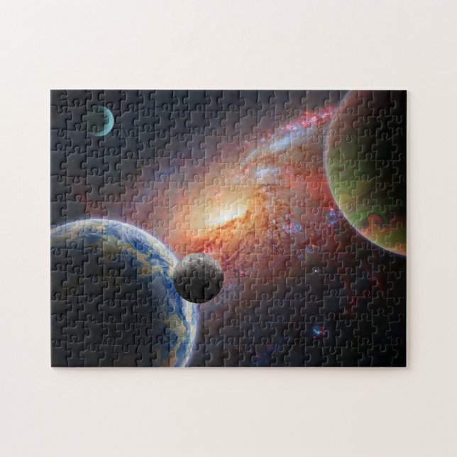 Puzzle Galaxie avec planètes (Horizontal)