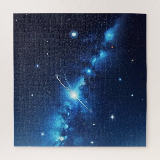 Puzzle Galaxie céleste bleue des étoiles (Vertical)