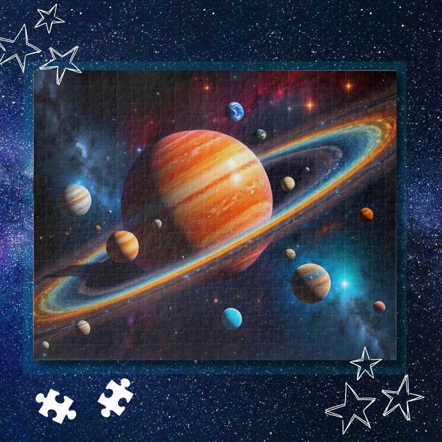 Puzzle galaxie colorée avec étoiles et nébuleuses (Créateur téléchargé)
