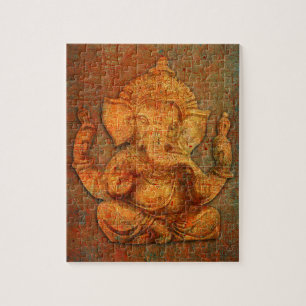 Puzzle Ganesh sur un arrière - plan de pierre de détresse