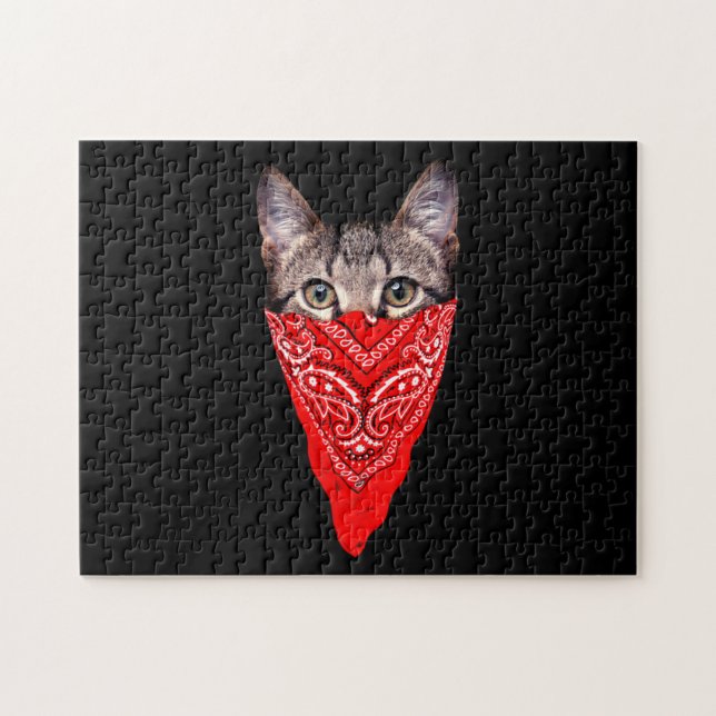 Puzzle Gangster cat hood (Horizontal)