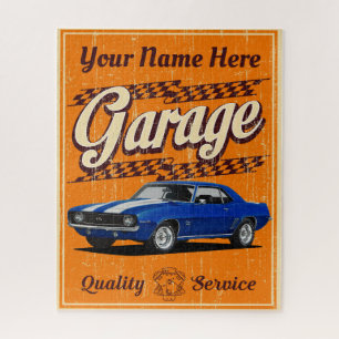 Puzzle Garage Camaro personnalisé en orange