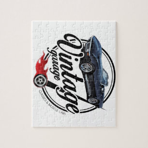 Puzzle Garage vintage avec Corvette noire