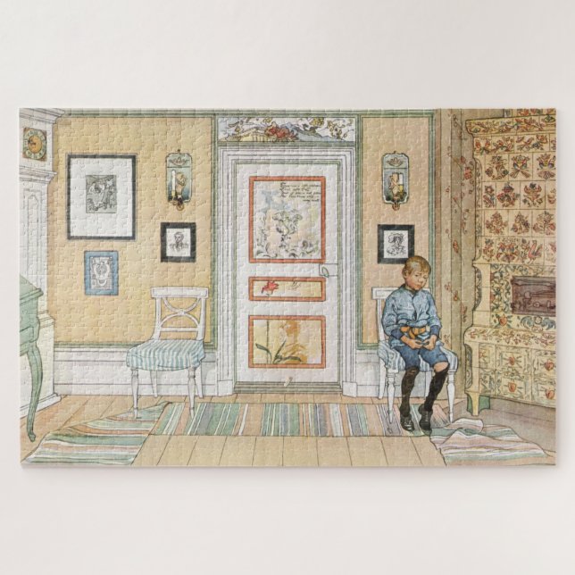 Puzzle Garçon assis dans le coin (par Carl Larsson) (Horizontal)