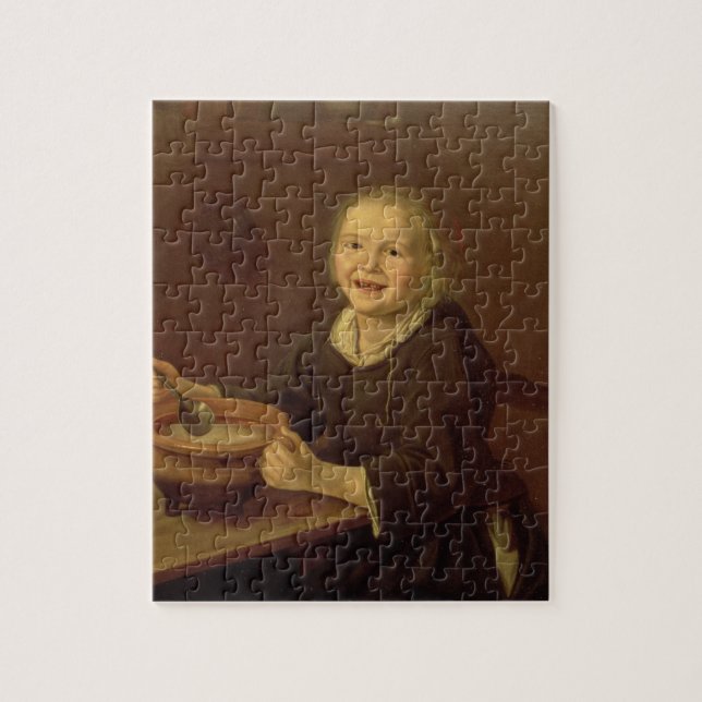 Puzzle Garçon mangeant du gruau (huile sur la toile) (Vertical)