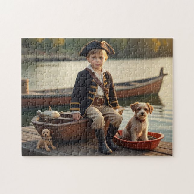 Puzzle Garçon Pirate et son chien (Horizontal)