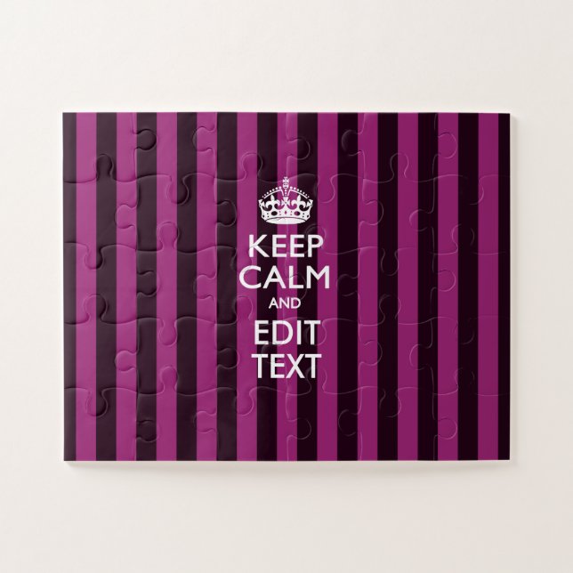 Puzzle Garde Calm Personnalisé Rayures Fuchsia (Horizontal)