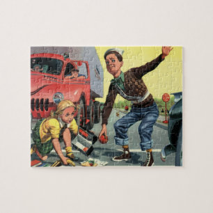 Puzzle Garde de la patrouille de sécurité vintage aidant 
