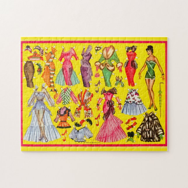 Puzzle Garde-robe de mode de poupées en papier rétro des  (Horizontal)
