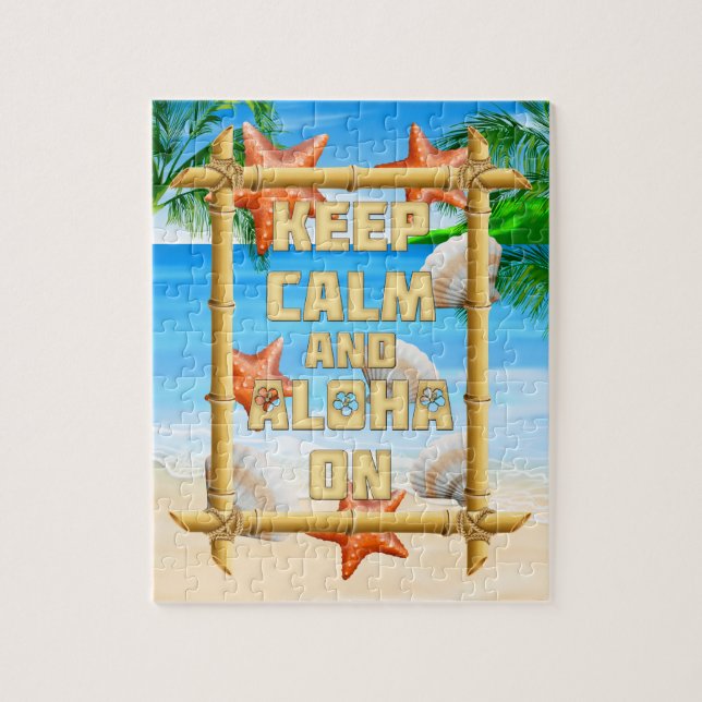 Puzzle Gardez le calme et Aloha dessus (Vertical)