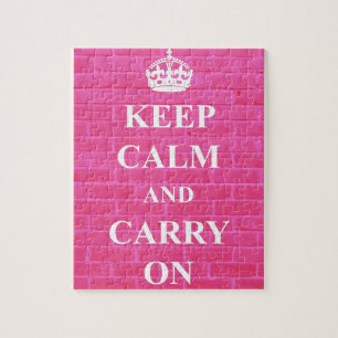 Puzzle Gardez le calme et continuez le rose