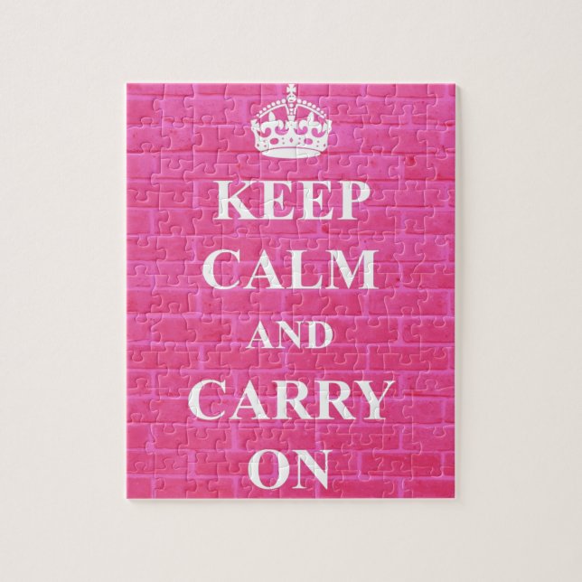 Puzzle Gardez le calme et continuez le rose (Vertical)