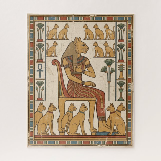 Puzzle Gardien de Bubastis : Déesse Bastet et chats (Vertical)