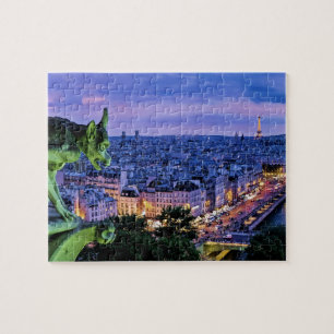 Puzzle Gargolyse Surplombe Paris La Nuit