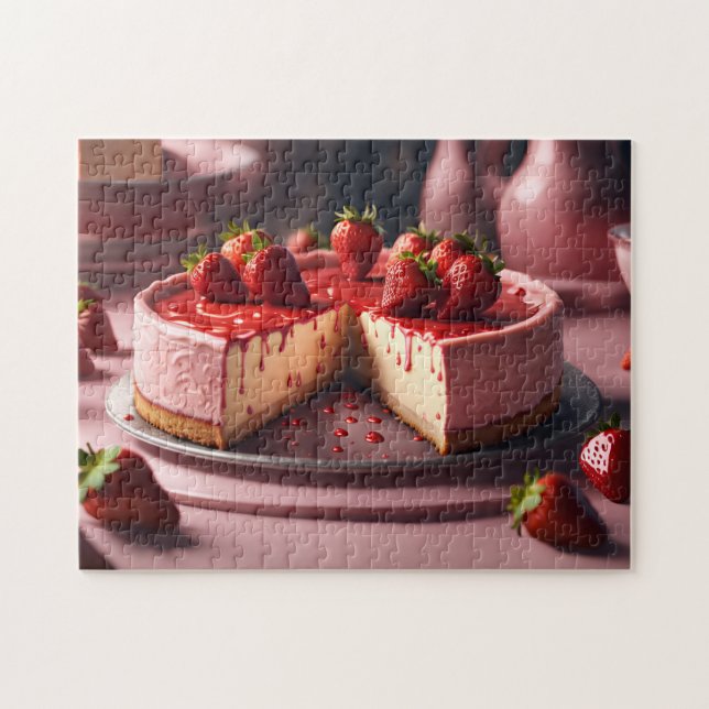 Puzzle Gâteau au fromage à la fraise (Horizontal)