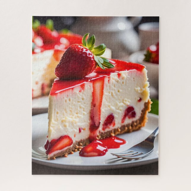 Puzzle Gâteau au fromage et fraises (Vertical)