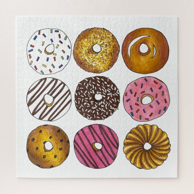 Puzzle Gâteau aux bleuets de beigne de Donut (Vertical)