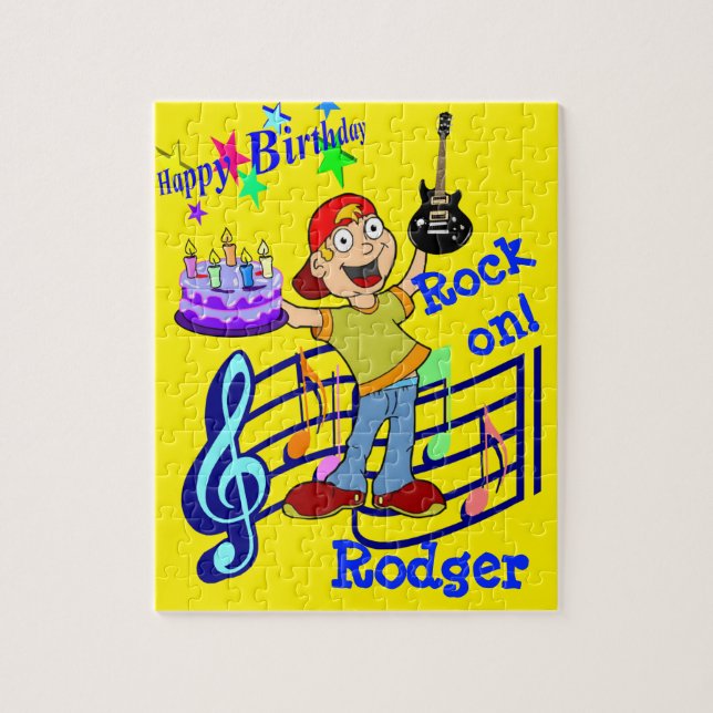 Puzzle Gâteau de guitare pour la musique d'anniversaire d (Vertical)