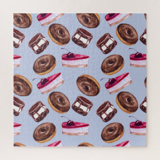 Puzzle Gâteaux sucrés : Aquarelle Nourriture transparente