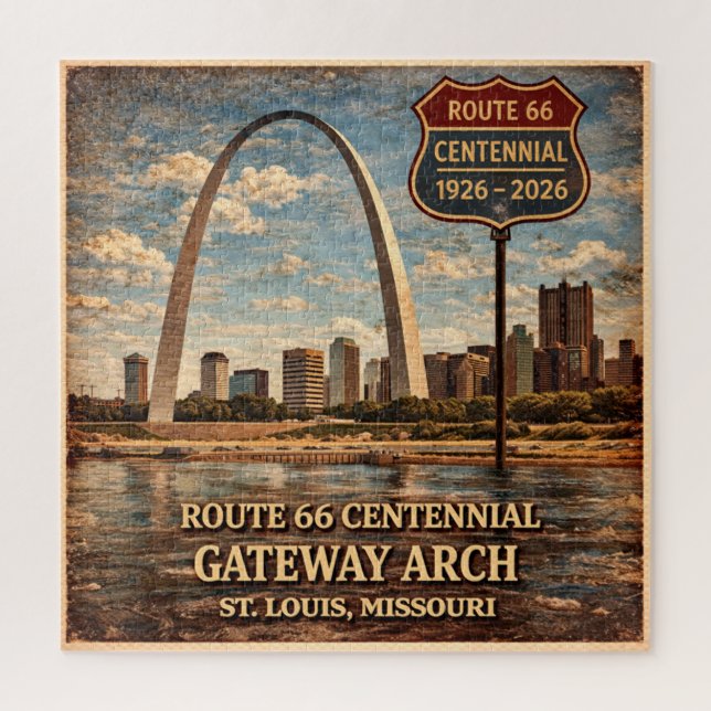Puzzle Gateway Arch Route 66 Saint-Louis Soirée de jeu en (Vertical)