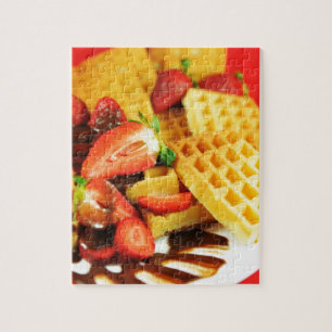 Puzzle Gaufre belge et fraises de chocolat