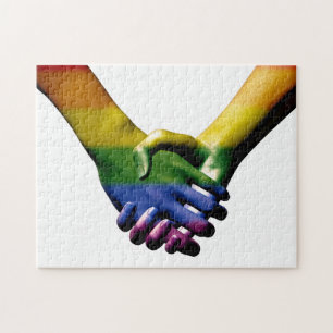 Puzzle Gay pride holding Hands