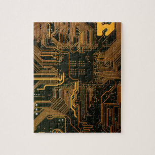 Puzzle Geek Sortie carte circuit électronique orange PCB 