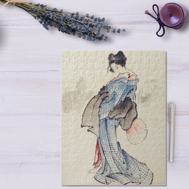 Puzzle Geisha d'art japonais vintage dans un Kimono avec  (Créateur téléchargé)