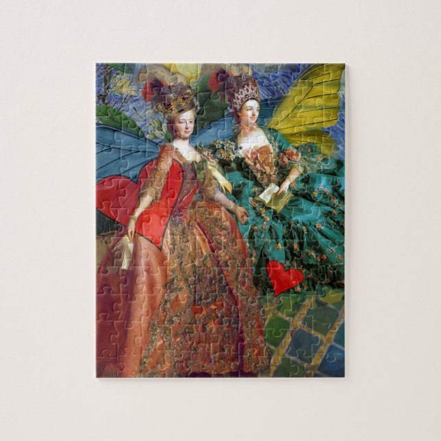 Puzzle Gemini Gothic Whimsical Collage Butterfly Women (Vertical)