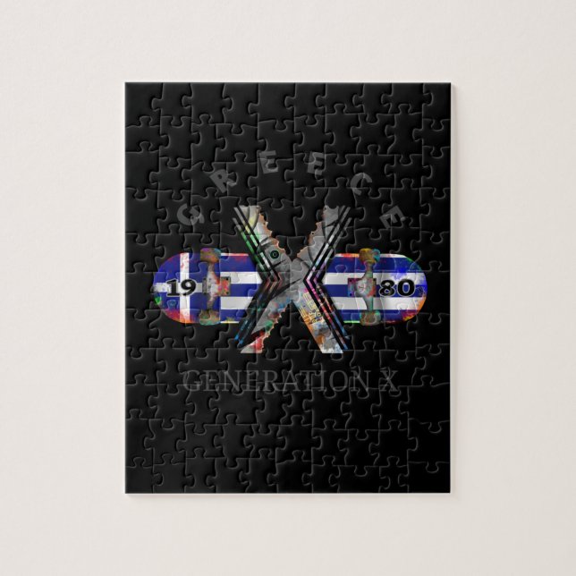 Puzzle Génération X Greece Skateboard des années 1980 (Vertical)