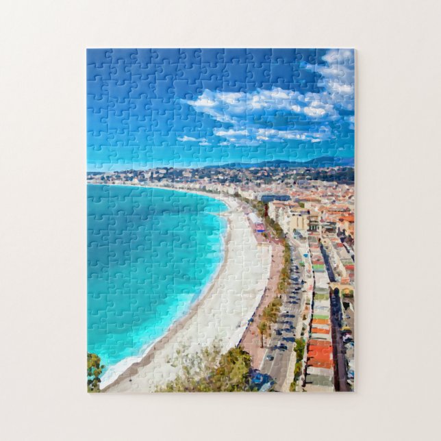 Puzzle Gentil, aquarelle de littoral de la France (Vertical)