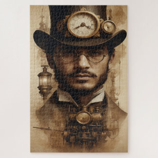 Puzzle Gentleman Steampunk en sépia