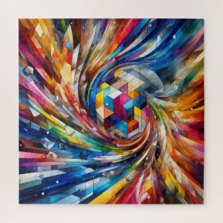 Puzzle Geometric Colorful Swirl