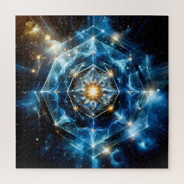 Puzzle Géométrie cosmique mandala étoile univers abstrait (Vertical)