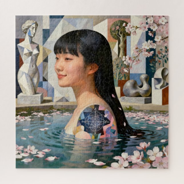 Puzzle "Géométrie de sérénité" - Un portrait numérique (Vertical)