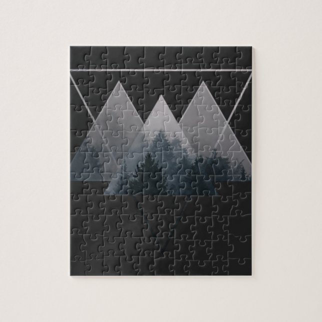 Puzzle Géométrie Triangles Misty Forest (Vertical)