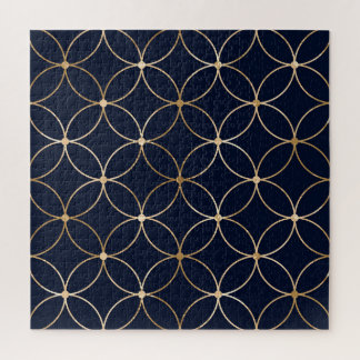 Puzzle Géométrie vintage : Bleu doré Abstrait