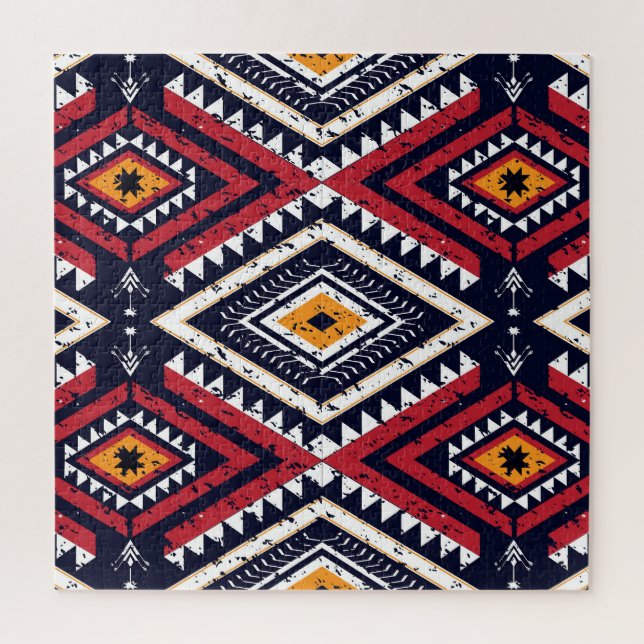 Puzzle Géométrique Ethnique Oriental : Traditionnelle San (Vertical)