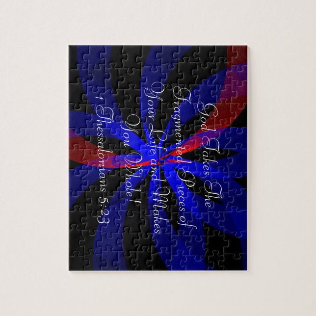 Puzzle géométrique fragmenté au centre de couleur  (Vertical)