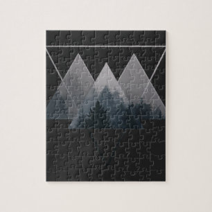 Puzzle Geometry Triangles Misty Forest