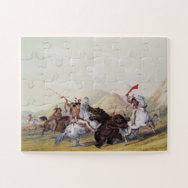 Puzzle George Catlin Attaquant l'Ours Grizzly 1844 (Horizontal)