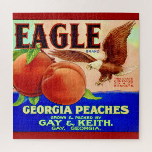 Puzzle Georgia Peach Étiquette 20x20