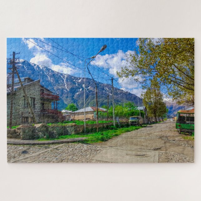 Puzzle Géorgie Kazbegi Stepantsminda Gergeti Nature (Horizontal)