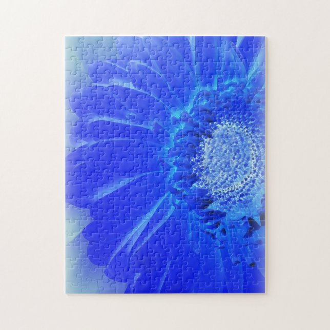 Puzzle gerbera bleu électrique (Vertical)